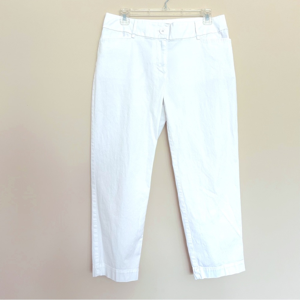 LOFT Women’s White Curvy Crop Summer Pants